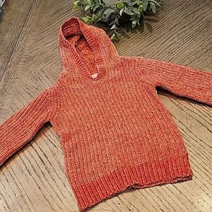 Knitted hoodie orange size 5/6